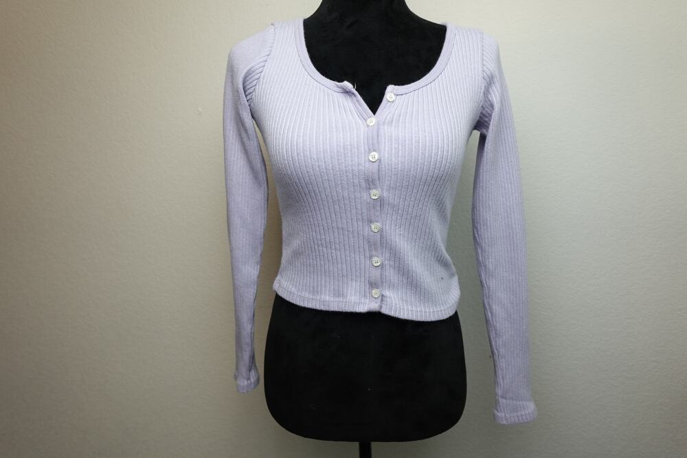 Brandy Melville Classic Ribbed Button-Up Cardigan Top